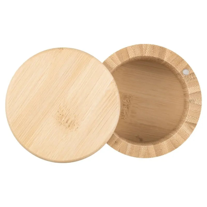 Bamboo Round Salt Box with Magnetic Lid