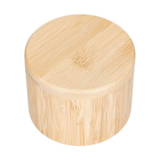 Bamboo Round Salt Box with Magnetic Lid